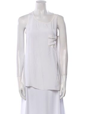 Liu Jo Scoop Neck White Silk Tank